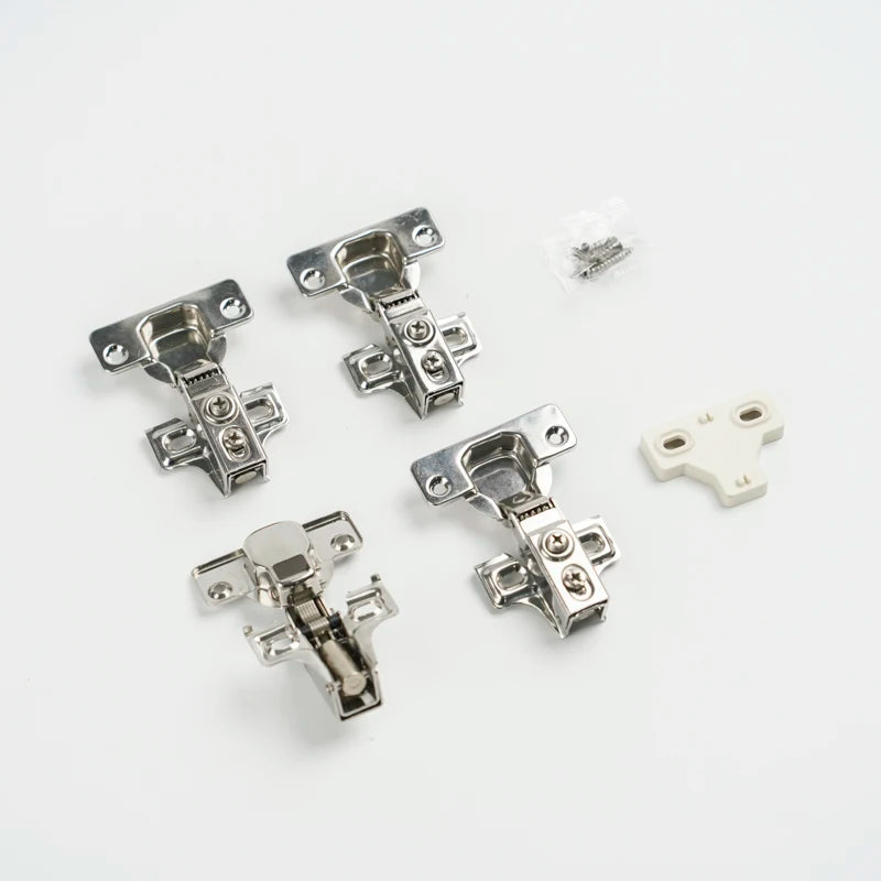 American-Style Soft-Closing Hydraulic Cold Rolled Steel Silver Polished Kitchen Cabinet Door Hinge School Hospital Brackets 35mm