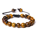 Jingcan Crystal Adjustable 6mm 8mm Natural Stone tiger Eye Bracelet for Men Yellow pink Green Blue tiger Eye Adjustable Bracelet