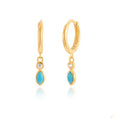 QS615 Fashion Jewelry 925 Sterling Silver Design Bezel Mini Turquoise Marquise Drop Earring