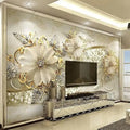 3D Relief Flower Pattern Mural Jewelry Wallpaper Home Decoration