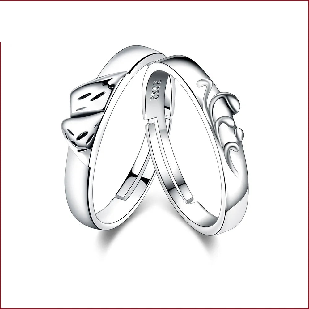 Valentine's Day Gift Men Women Couple Promise Ring For Wedding Index Ring Creative Open Rings Engagement Wedding Jewelry
