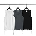 Hot Sale Summer Mens Ripped Sleeveless Shirts Vest Vintage Washed Black Hip Hop Distressed tank Tops
