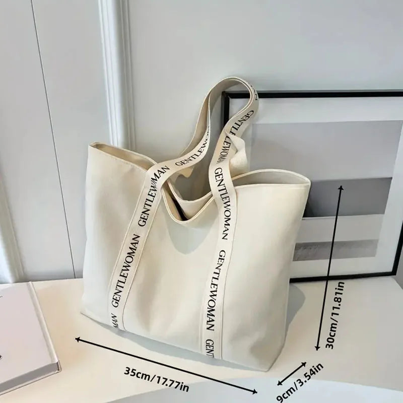 Large Cartoon Shoulder Sublimation Zipper Customizable Printed Logo Canvas Tote Bag