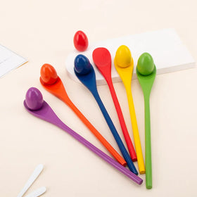HOYE CRAFT Wooden Balancing Spoon Eggs and Spoons Race Game Balance Training Toy