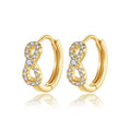 Drop Shipping Forever Infinity love Earrings 925 Sterling Silver Gold Plated Infinite love Number 8 Hoop Earrings