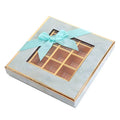 Chinese Valentine's Day Square Cardboard Chocolate Box with Marble Design and Bowknot Holiday Gift Box