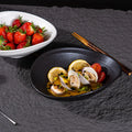Wholesale Restaurant Tableware Ceramic Fruit Bowl 8inch Black White Noddle Soup Bowl Fruit Salad Breakfast Yogurt Bowl for Home