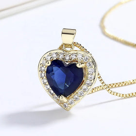 Premium Classic Blue With a Big Heart High Quality Love Pendant New Fine Fashion Custom Jewelry Style