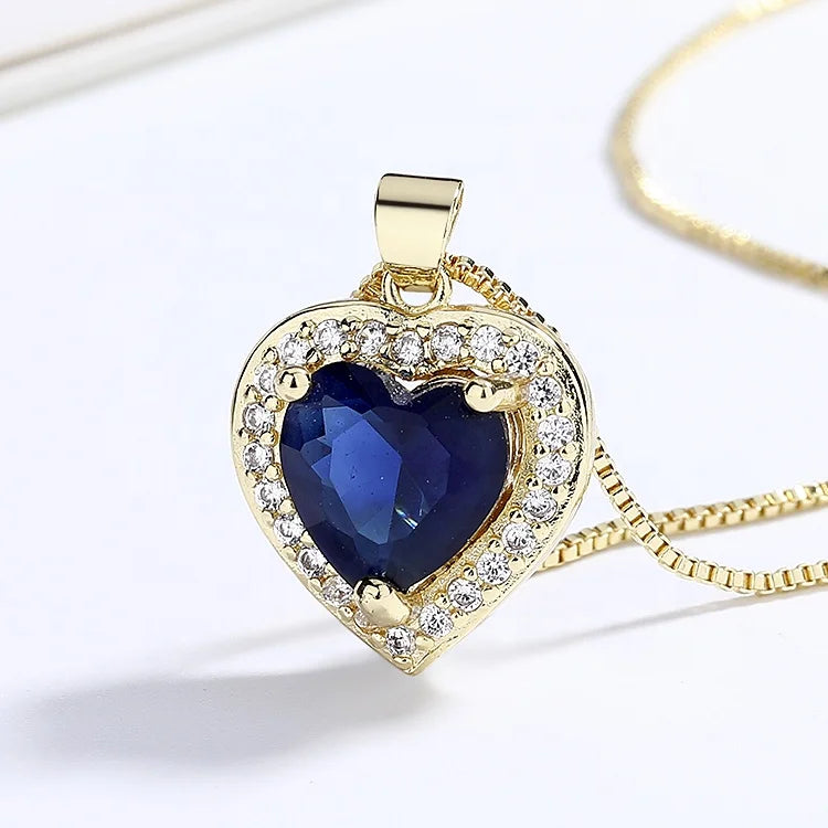 Premium Classic Blue With a Big Heart High Quality Love Pendant New Fine Fashion Custom Jewelry Style