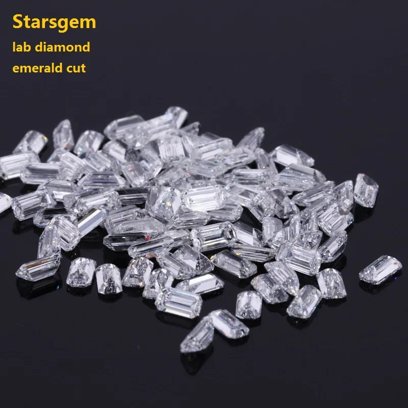 Starsgem 2*3mm~4*6mm Wholesale Best Price Loose Lab Made Lab Grown Diamond Emerald Cut Hpht DEF Vs1 Color Lab Diamond