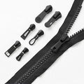 High Grade Custom Engraved Logo PVC Brass Silicone Zipper Metal Resin Zipper for Jeans Handbags Garments