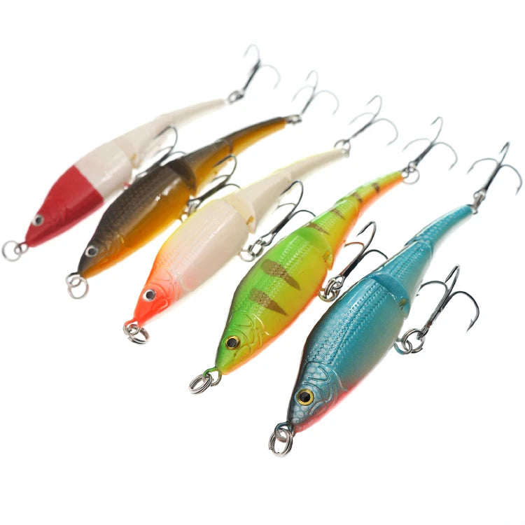 3-Joint 100mm 9.5g ABS Swim Bait for Freshwater Bass Fishing Lifelike Multi-Jointed Swimbait Durable Sturdy Lure for River