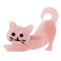 Cartoon Lovely Pink White Cat Resin Brooches Pins Custom Jewelry for Wedding or Gifts Acrylic Clothing Decoration
