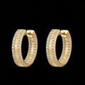 Fashionable Design Jewelry Buguatte CZ Stones 925 Sterling Silver Huggie Earrings for Women