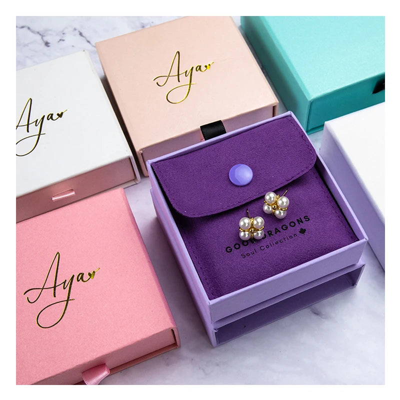 China Wholesale Luxury Custom Drawer Shipping Boxes Jewelry Container with Custom Logo for Earrings Luxury Jewelry Packaging