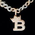 High End Hip Hop Style Rose Gold Moissanite Diamond Letter B Pendant Men Iced Out Round Brilliant Cut 925 Silver Jewelry Pendant