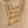 EManco Customizable Name Necklace Stainless Steel Fashion Pendant Choker with Personalized Gold Letter Wedding Gift