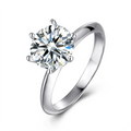3Ct Moissanite Engagement Ring for Women 6 Prongs Gold Over Silver Custom Jewelry Gift with Solid 6 Prongs