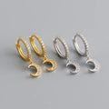 Factory Wholesale 18K Gold Plated 925 Sterling Silver Moon Drop Hoop Earrings for Women Party Gift Versatile Daily Wear Earring