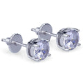 Gold/Silver Color Plated Micro Pave 6mm Big CZ Stone Lab D Stud Earrings With Screw Back Hip Hop Jewelry for Women Men
