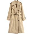 Women 2024 Spring New Fashion With Belt Double Breasted Trench Coat Vintage Long Sleeve Female Outerwear Chic Overcoat