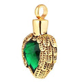 Golden Color Wing Birthstone Heart Cremation Jewelry for Ashes Stainless Steel Pendant Locket Keepsake Memorial Urn Necklace Urn