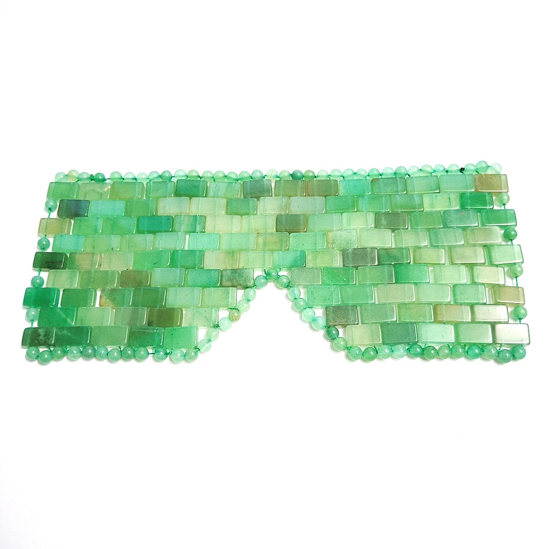 Huiying Natural Crystal Cooling Sleep Green Aventurine Facial Jade Eye Mask