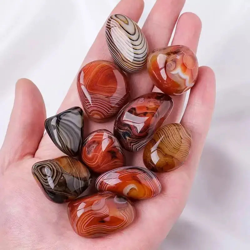 Bulk Wholesale Healing Stones Natural Crystal Polished Gravel Red Agate Sardonyx Tumble Stone for Home Decoration