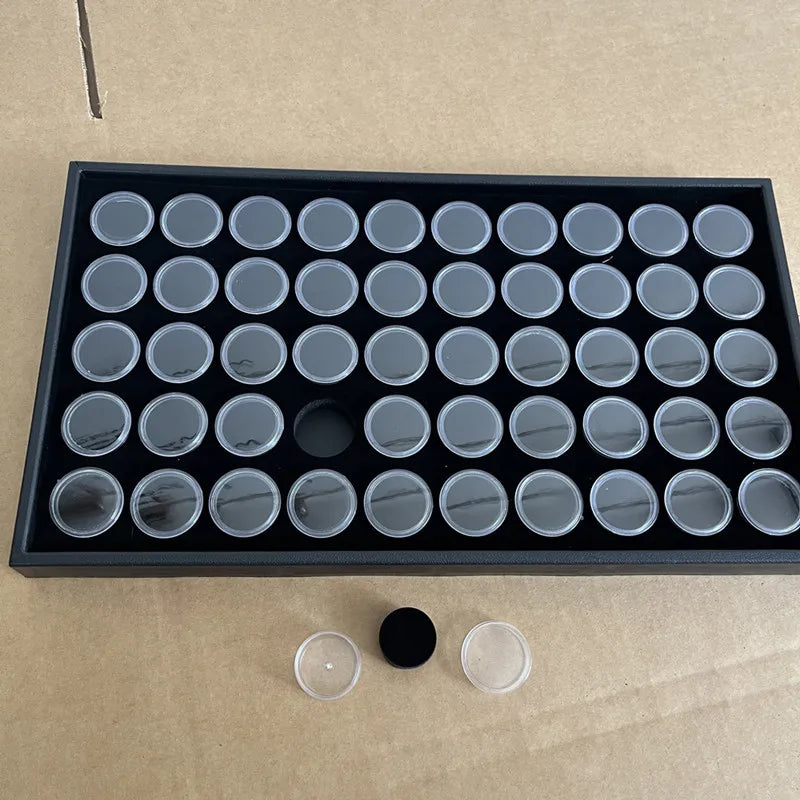 Hot Selling 25/50 Grids Nail Jewelry Storage Box clear Round Bottle Tooth Gem Decoration case Nail Art Display Storage case Box