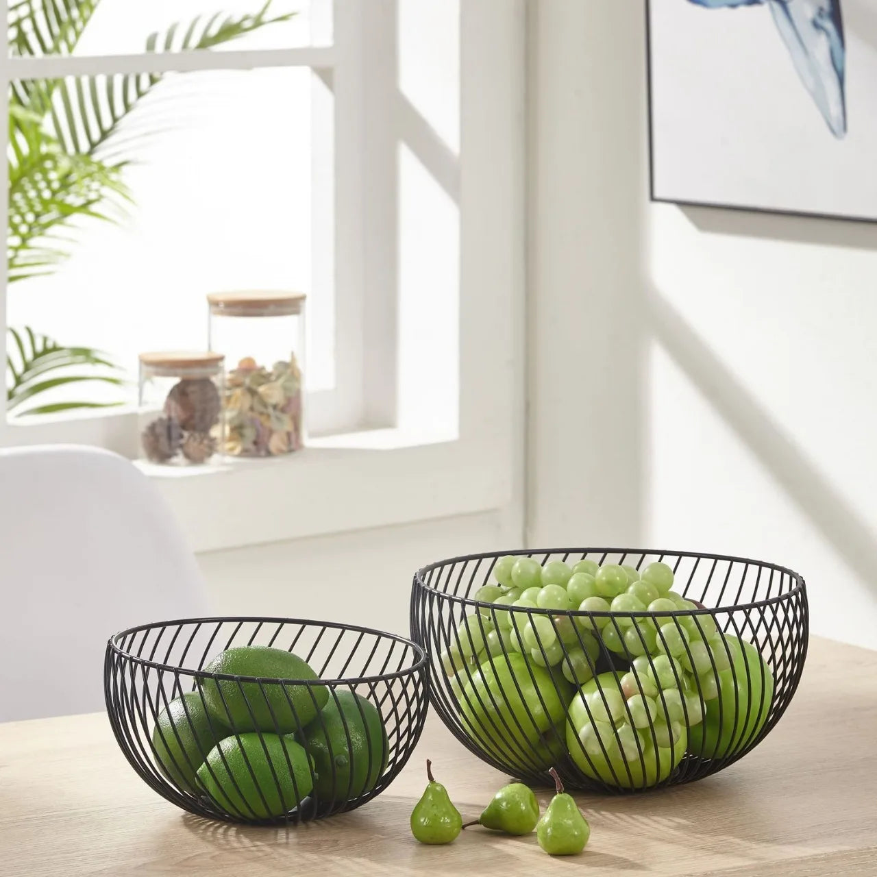 Creative Eco-Friendly Wrought Iron Fruit Basket Home Desktop Multifunctional Metal Storage Rack for Snacks
