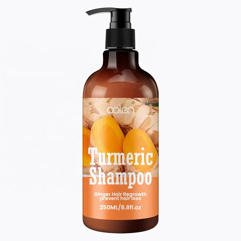 Oalen 250ML Private Label 100% Natural Nourishing Turmeric Hair Care Turmeric Infused Shampoo