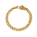 Chris April Fashion Jewelry PVD Gold Plated 316L Stainless Steel Snake Charm Cuban Chain Bracelet