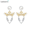 LUOTEEMI Large Earring Quality Jewellery Drop Cubic Zirconia Statement Fashion Jewelry Trendy Skull Earings