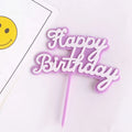 Happy Birthday  Cake Decoration Hot Sale Cake Decorating Gold pink Purple Happy Birthday Acrylic Cake Topper