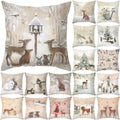 Custom Forest Animal Summer Linen Decorative Pillow Cases Gift Cushion Cover Throw Pillowcases Sofa Home Decors Decoration