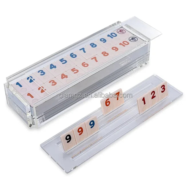 Lucite 106 Pieces Rummy Tile Game Set Acrylic Rummiku Game for Judaica Gifts
