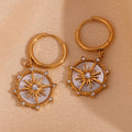 Dreamshow Dainty Shell Earrings Crystal Rhinestone Drop Earrings Gold Plated Stainless Steel Jewelry
