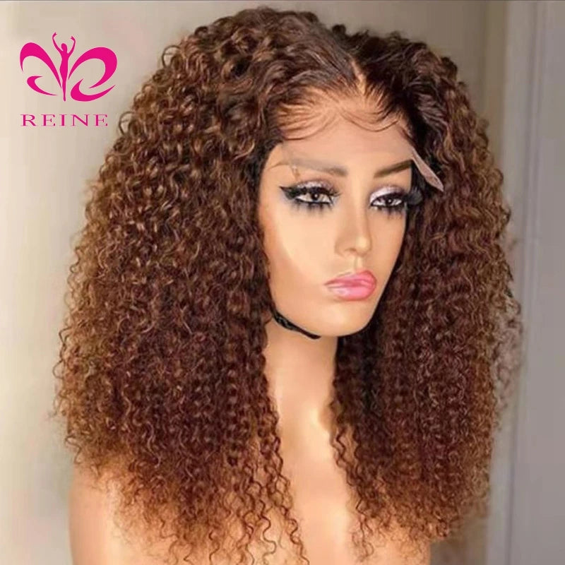 27 Blonde Brazilian Hair Kinky Curly 4*4 Closure Remy Virgin Human Hair for Wig for Black Women