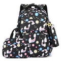 Oxford Cute Candy Color Waterproof Backpack with Pencil Case&Thermal Insulation Lunch Bag Zipper Closure Elementary Schoolbag