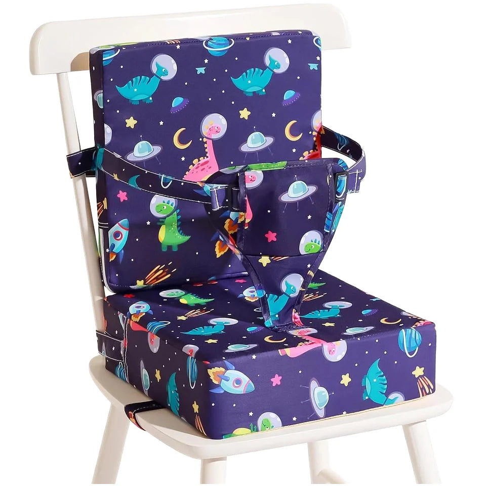 Portable Dinosaur Design Toddler Booster Seat Adjustable Dining Table Non-Slip Bottom Backrest Lumbar Pillows Seat Cushions