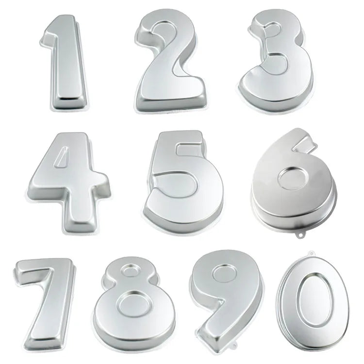 Early Riser 11 Inches Big Size Figure Number 0-9 Shape Aluminium Metal Cake Bread Tin Pan Birthday Cake Molds Diy Oven Kitchen B