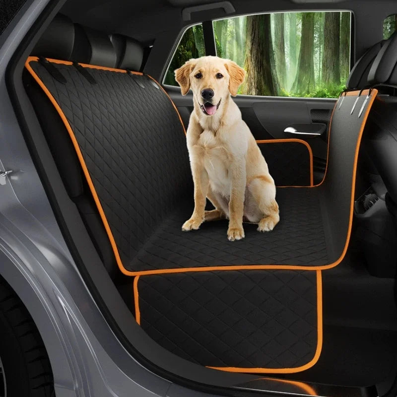 3 Layers Pet Car Seat Cover Waterproof Dog Back Seat Covers for Dogs Black Rich Customized PE Bag Solid Nylon Mechanical Wash