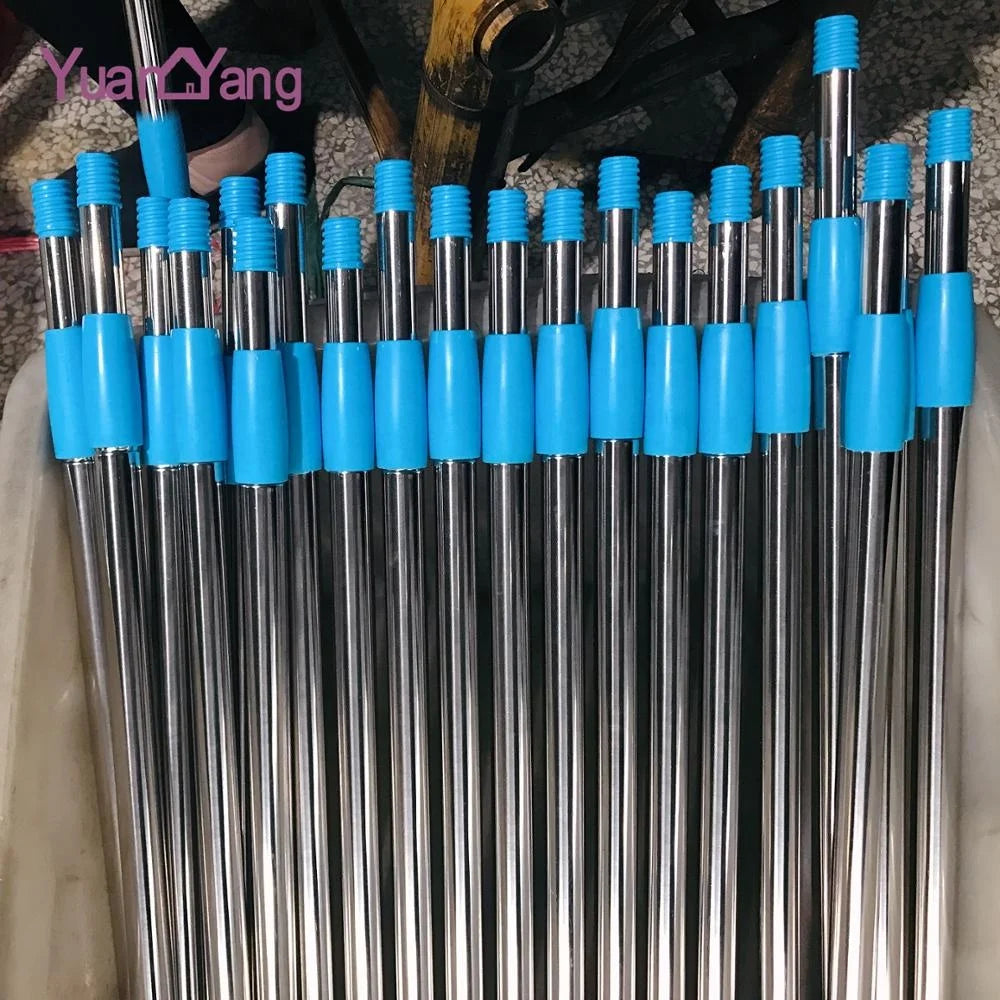 China Factory Sales Broom Stick Flat Mop Broom Handle Plastic Mop Stainless Steel Stick Brush Metal Handle