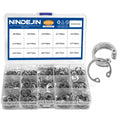 NINDEJIN Stainless Steel 304 Plain Finish Split Style Circlip Snap Rings Assortment Kit C Type Internal Retaining Rings Hole GB