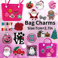Pink Big Charm Summer Beach Leisure Series Charm PVC Large Size Flower Beach Christmas Dog Rubber Custom Bag Charm Accessories