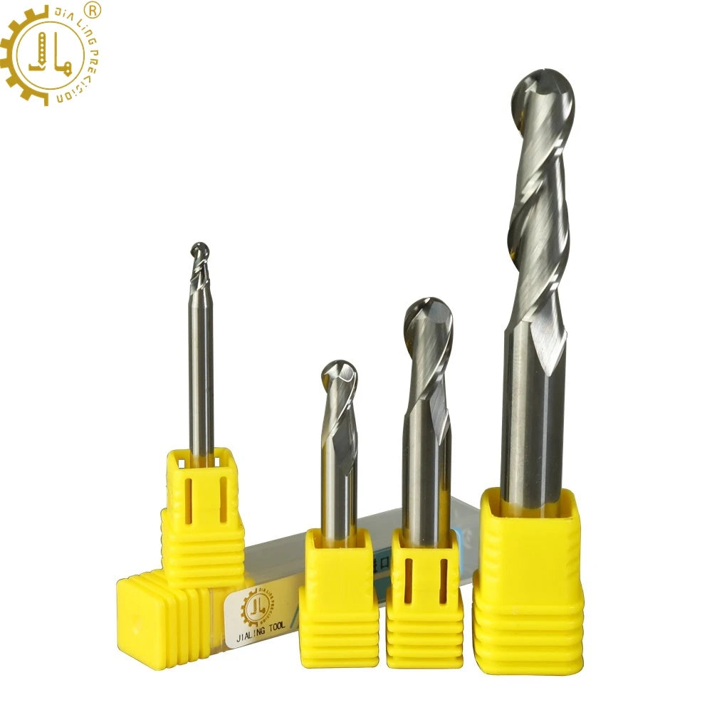 CNC Carving 6mm Ballnose Bits Two-Flute End Mill Ball Nose CNC Router Bits 6mm Ballnose Router Bits for Wood