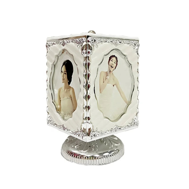 Customizable Plastic Photo Frames with Rotating Music Box Sublimation Blank for Wedding Party Hotel Home Decor