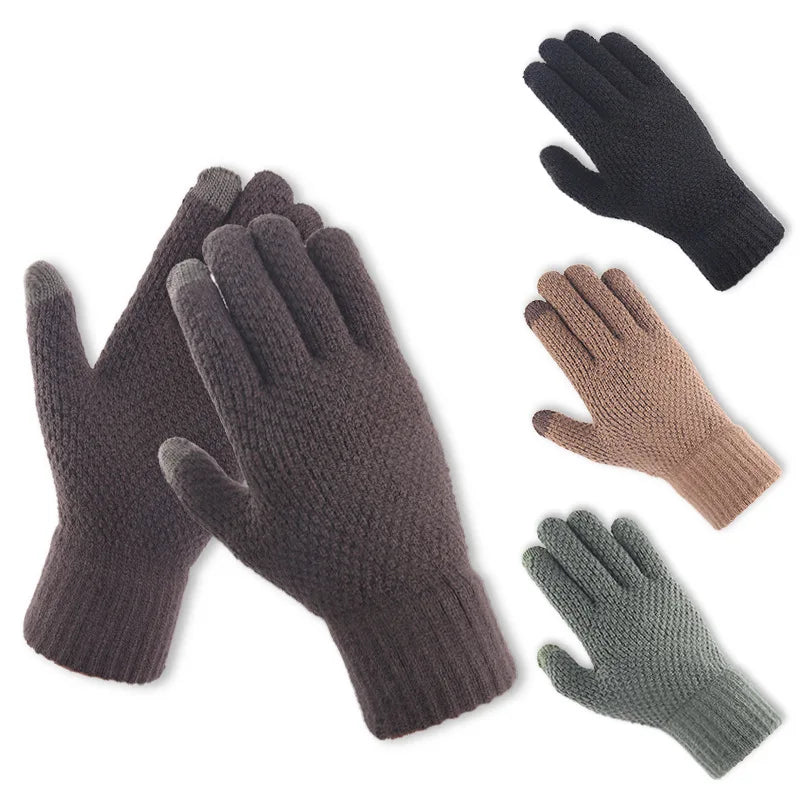 Sample Support Man Woman Outdoor Cycling Touch Screen Gloves Winter Thermal Fleece Lined Gloves Cotton Knitted Multiple Skiing