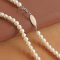 Elegant Natural Pearl Necklace Custom Stainless Steel Logo Tag Jewelry Women