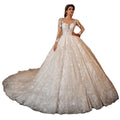 Guangzhou Auyan 2024 One Shoulder Maxi Long Sleeve Robe De Mariage Wedding Dress for Men and Women